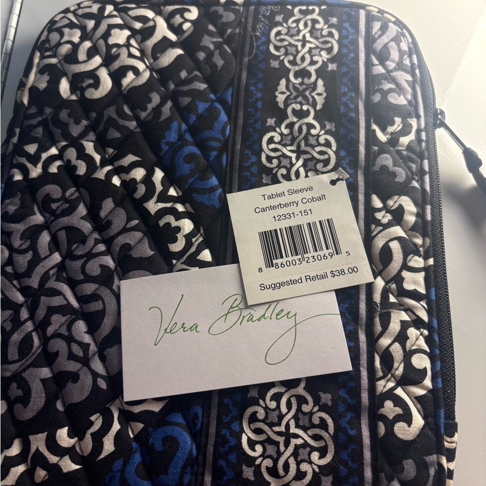 Vera Bradley Canterbury Cobalt Quilted Sleeve